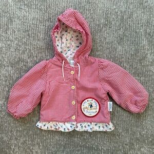 Vintage Peter Rabbit & Friends Gingham Hooded Jacket Baby 12 Months Made in USA